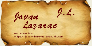Jovan Lazarac vizit kartica
